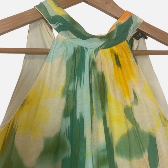 NWT Floral Halter Neck Maxi Dress Tiered Hem Watercolor Floral Tomato Girl S - Picture 3 of 8